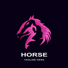 head horse gradient logo illustration