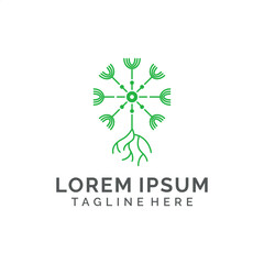 Dandelion root simple minimalist logo design
