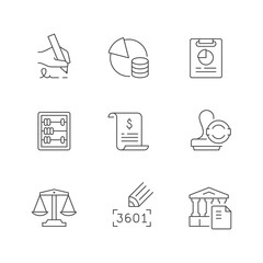 Set line icons of accounting