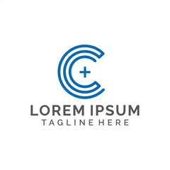 Modern minimalist letter C medical logo design