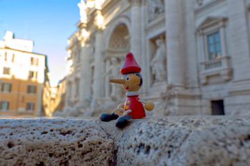 Pinocho en Fuente de Trevi