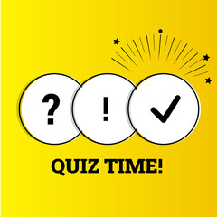 Quiz time, question mark banner design template