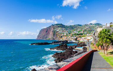 Walkway against Camara de lobos, Madeira