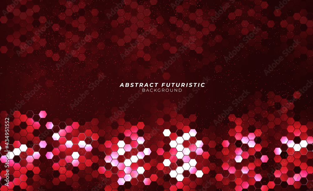 Wall mural art hexagons technology background. abstract communication concept futuristic digital innovation. ve