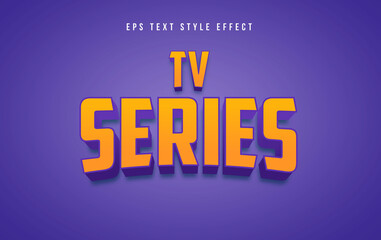 TV Series Yellow 3D Editable Text Style Effect