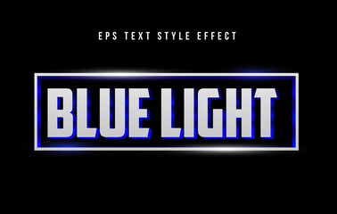 Blue light neon editable text style effect