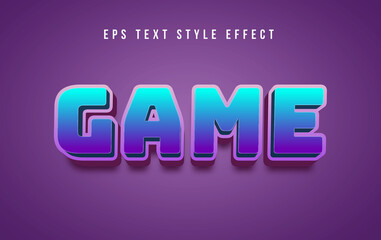 Game 3D futuristic editable text style effect