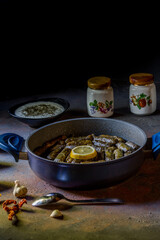 Stuffed grape leaves, a traditional Anatolian dish	