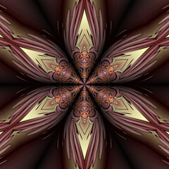 3d effect - abstract hexagonal fractal graphic