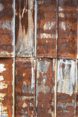 texture of old rusty metal sheets, background, wall, pattern