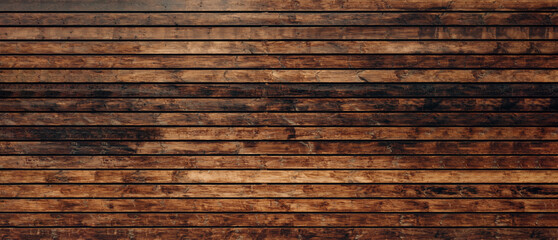 banner, wooden brown planks, horizontal, wood texture, empty space
