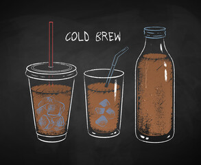 Fototapeta premium Chalked Cold Brew coffee cups