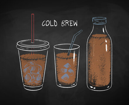 Chalked Cold Brew coffee cups