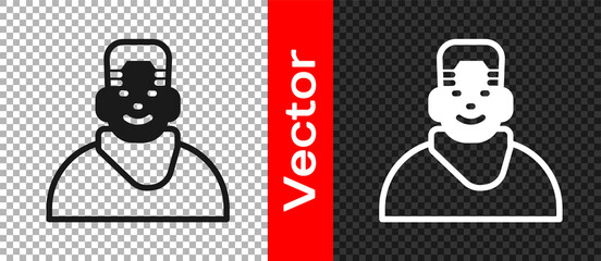 Black Client in barbershop icon isolated on transparent background. Vector