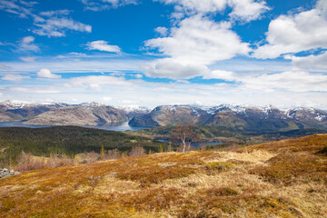 Hilstad Mountain hike a great spring day in May,Helgeland,Nordland county,Norway,scandinavia,Europe