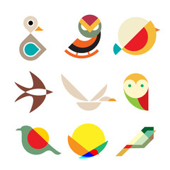 Naklejka premium poultry fowl bird logo set