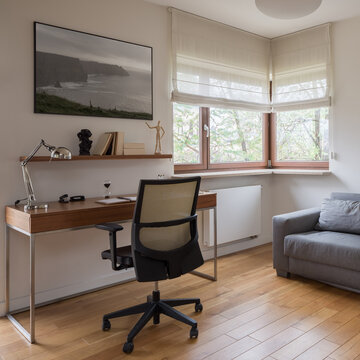 Simple home office room with window