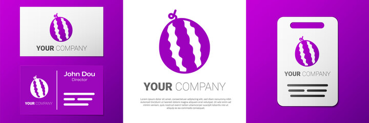 Logotype Watermelon icon isolated on white background. Logo design template element. Vector