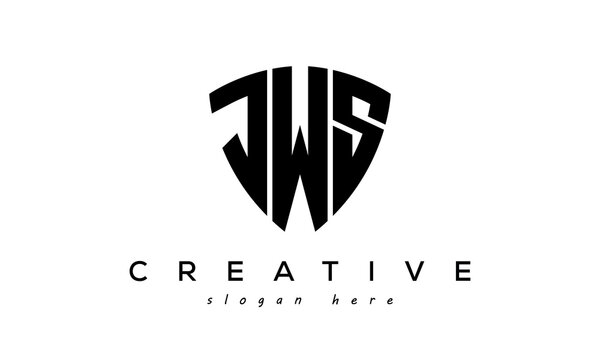 JWS letter creative logo with shield	