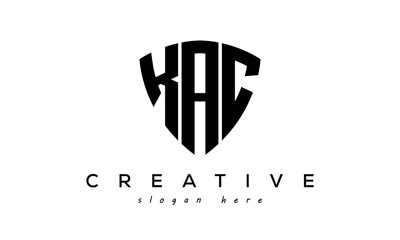 KAC letter creative logo with shield	 - obrazy, fototapety, plakaty