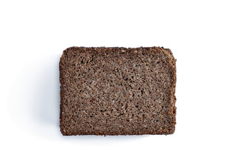 Sliced Rye bread with seeds isolated on white