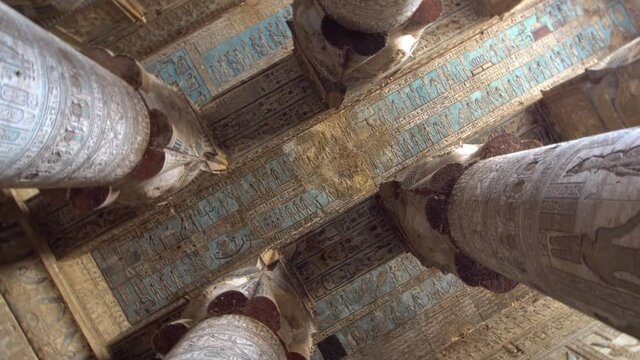 Dendera temple or Temple of Hathor. Egypt. Dendera, Denderah, is a small town in Egypt. Dendera Temple complex, one of the best-preserved temple sites from ancient Upper Egypt.