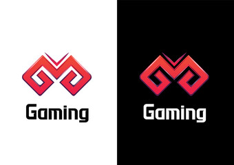 Gaming modern G letter joystick concept logo