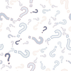 Quiz seamless pattern. Question marks, doubt, faq