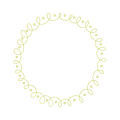 Golden frame with spring and flowers. Vector illustration.