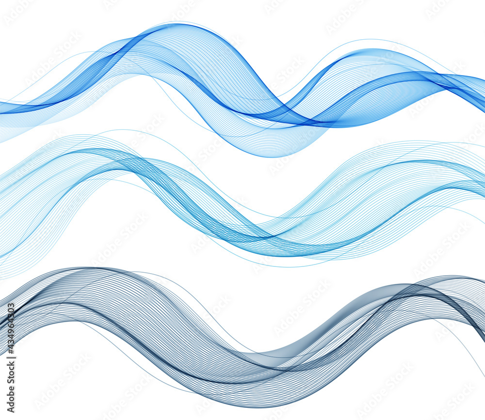 Poster Vector abstract colorful flowing wave lines isolated on white background. Design element for technology, science, modern concept.