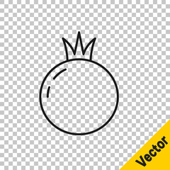 Black line Tomato icon isolated on transparent background. Vector
