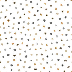 Seamless pattern with beige and grey flowers