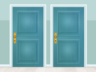 illustration of neighbor's house door