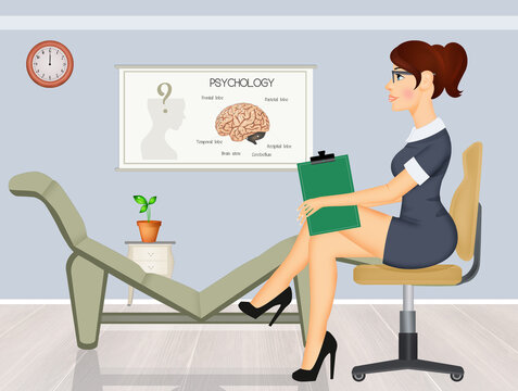 illustration of woman psychologist