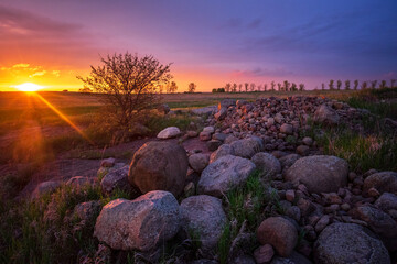 Sunset at Rock Ridge Prairie, southwestern Minnesota