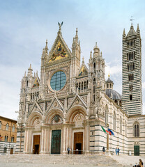 Fototapeta na wymiar Siena, Italy - Piazza Duomo Cathedral and Santa Maria della Scala