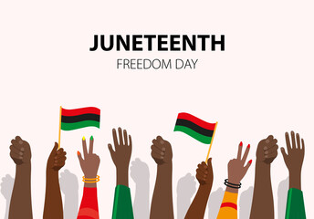 Juneteenth, African-American Independence Day, June 19. Day of freedom and emancipation - obrazy, fototapety, plakaty