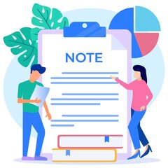 Illustration vector graphic cartoon character of note