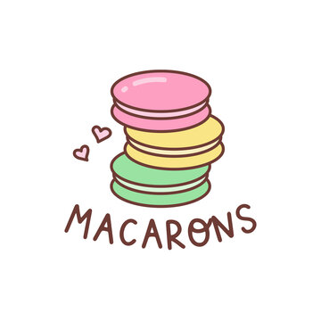 Macarons logo template on white background