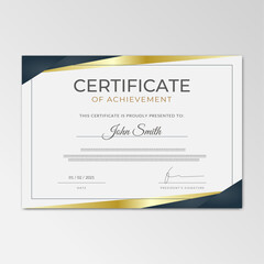 Certificate of appreciation template, Clean modern certificate with simple vector design. Certificate border template with luxury and modern illustration.  - obrazy, fototapety, plakaty