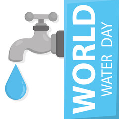 World water day poster Conservation campaign Vector illustration