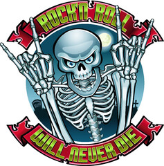 skeleton hands gestures Rock and Roll sign of the horns