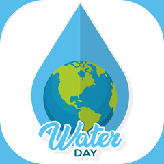 World water day poster Conservation campaign Vector illustration