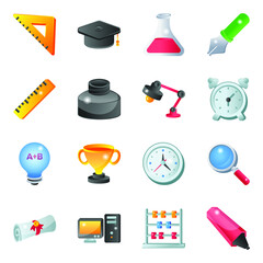 Pack of Stationery Flat icons 

