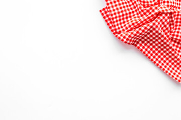 Red picnic cloth isolated on white, top view