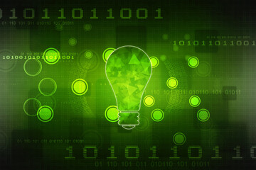 2d illustration bulb future technology, innovation background, creative idea concept 
