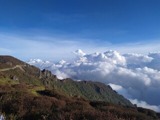 clouds over the mountains