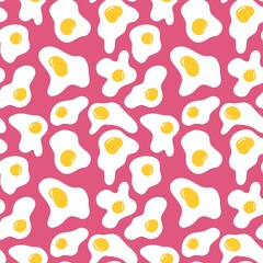 Seamless pattern with eggs on a pink background