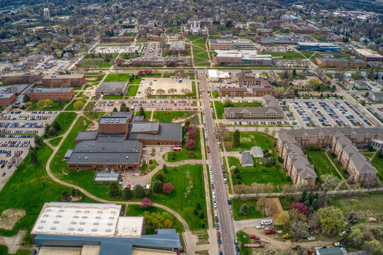 Aerial View Of A State University In Vermillion, South Dakota