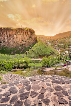 View from the ruins of the fortress in Bjni. Armenia